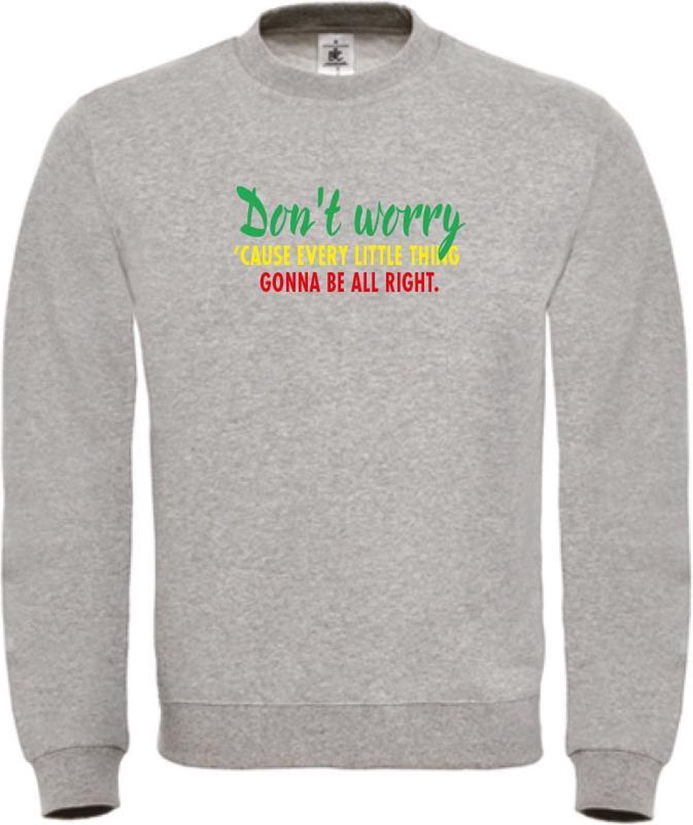 Sweater Grijs L - Dont worry - soBAD. | Sweater unisex | Sweater mannen | Sweater dames | Voetbal